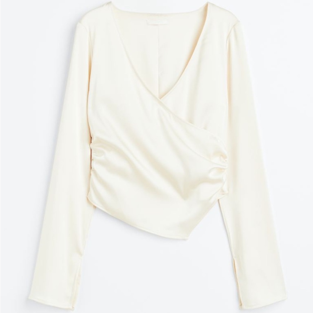 Satin wrap blouse NWT